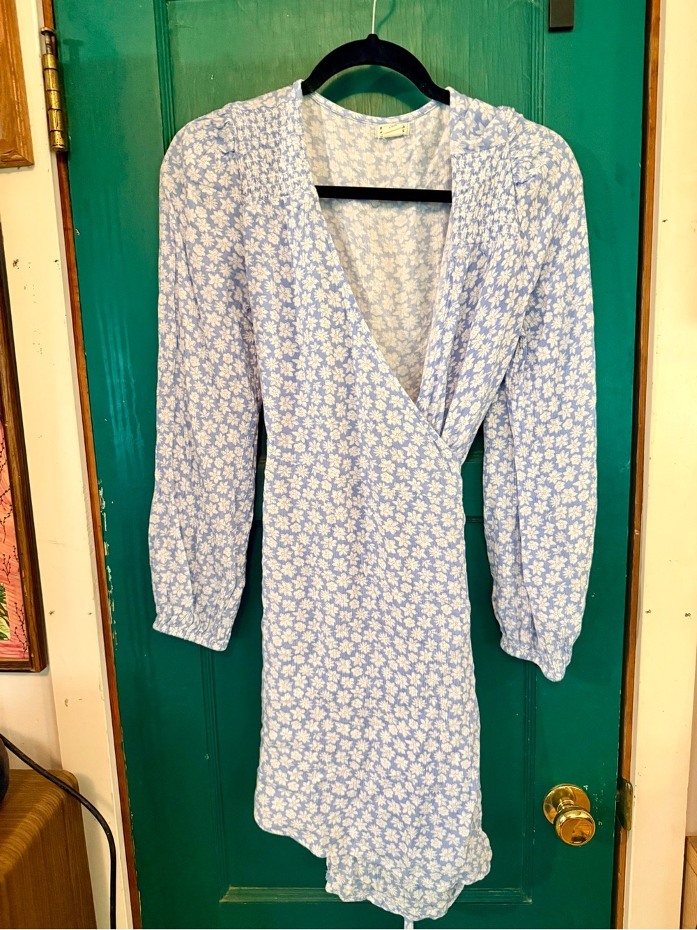 Billabong Light Blue Floral Wrap Dress